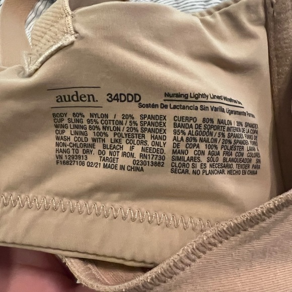 Auden Intimates & Sleepwear Auden Nursing Bra Wirefree 34ddd Poshmark